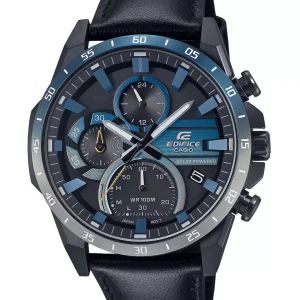 Casio Edifice EQS-940NL-1A Solar Powered Chronograph Leather Strap Watch