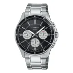 Casio MTP-1374D-1A3 Stainless Steel Black Dial Watch