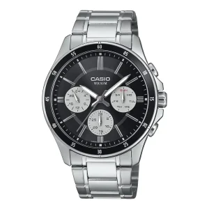 Casio MTP-1374D-1A3 Stainless Steel Black Dial Watch