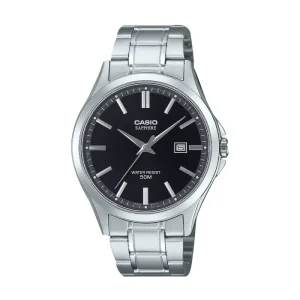 Casio MTS-115D-1A Black Dial Stainless Steel Sapphire Crystal