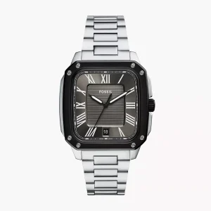 Fossil Crosby FS6122 Grey Textured Dial Stainless Steel Watch