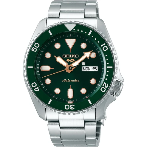 Seiko 5 Sports SRPD63K1 Automatic 42.5mm Green Dial with Rose Gold Accents Watch Seiko 5 Sports SRPD63K1 Automatic 42.5mm Green Dial with Rose Gold Accents Watch
