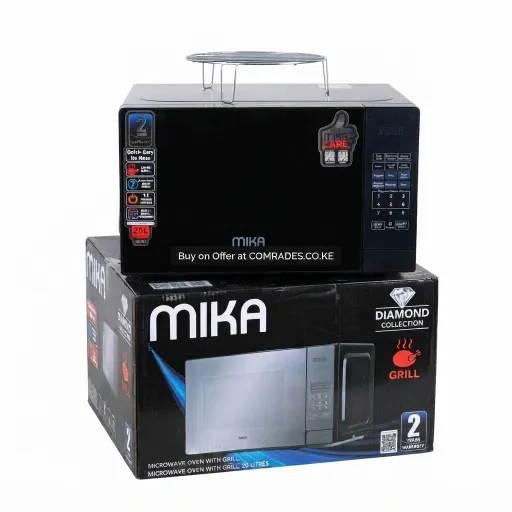 MIKA Microwave Oven 20LTR with Grill, Silver MIKA Microwave Oven 20LTR with Grill, Silver